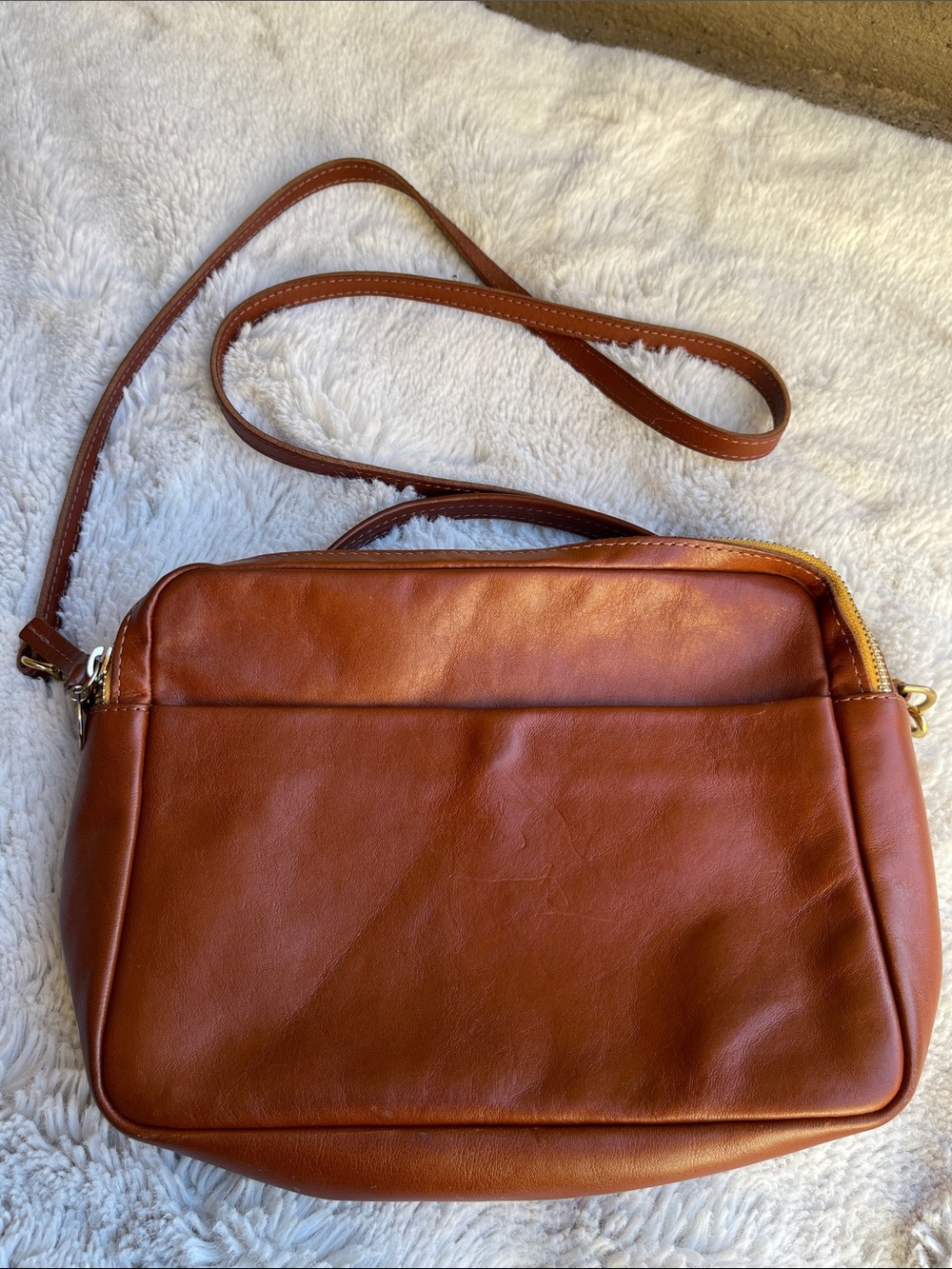 Clare V. leather crossbody bag in brown